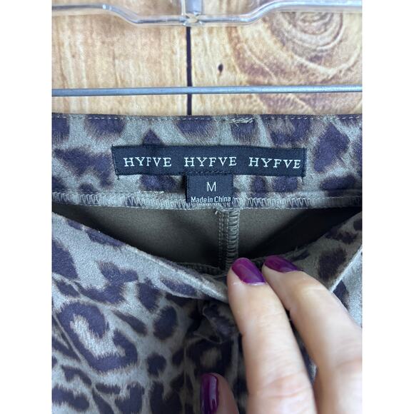 Hyfve Leopard Print Suede Like Pants Women's Size M - Picture 2 of 6